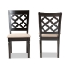 Baxton Studio Ramiro Modern and Contemporary Sand Fabric Upholstered and Dark Brown Finished Wood 2-Piece Dining Chair Set - BSORH336C-Sand/Dark Brown-DC-2PK