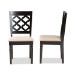 Baxton Studio Ramiro Modern and Contemporary Sand Fabric Upholstered and Dark Brown Finished Wood 2-Piece Dining Chair Set - BSORH336C-Sand/Dark Brown-DC-2PK