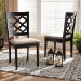 Baxton Studio Ramiro Modern and Contemporary Sand Fabric Upholstered and Dark Brown Finished Wood 2-Piece Dining Chair Set - BSORH336C-Sand/Dark Brown-DC-2PK