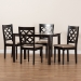 Baxton Studio Ramiro Modern and Contemporary Sand Fabric Upholstered and Dark Brown Finished Wood 5-Piece Dining Set - BSORH336C-Sand/Dark Brown-5PC Dining Set