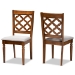 Baxton Studio Ramiro Modern and Contemporary Grey Fabric Upholstered and Walnut Brown Finished Wood 2-Piece Dining Chair Set