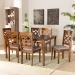 Baxton Studio Ramiro Modern and Contemporary Grey Fabric Upholstered and Walnut Brown Finished Wood 7-Piece Dining Set - BSORH336C-Grey/Walnut-7PC Dining Set