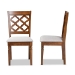 Baxton Studio Ramiro Modern and Contemporary Grey Fabric Upholstered and Walnut Brown Finished Wood 2-Piece Dining Chair Set - BSORH336C-Grey/Walnut-DC-2PK