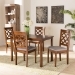 Baxton Studio Ramiro Modern and Contemporary Grey Fabric Upholstered and Walnut Brown Finished Wood 5-Piece Dining Set - BSORH336C-Grey/Walnut-5PC Dining Set