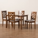 Baxton Studio Ramiro Modern and Contemporary Grey Fabric Upholstered and Walnut Brown Finished Wood 5-Piece Dining Set - BSORH336C-Grey/Walnut-5PC Dining Set