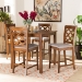 Baxton Studio Ramiro Modern and Contemporary Transitional Grey Fabric Upholstered and Walnut Brown Finished Wood 5-Piece Pub Set - BSORH336P-Grey/Walnut-5PC Pub Set