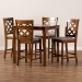 Baxton Studio Ramiro Modern and Contemporary Transitional Grey Fabric Upholstered and Walnut Brown Finished Wood 5-Piece Pub Set - BSORH336P-Grey/Walnut-5PC Pub Set