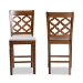 Baxton Studio Ramiro Modern and Contemporary Transitional Grey Fabric Upholstered and Walnut Brown Finished Wood 2-Piece Counter Stool Set - BSORH336P-Grey/Walnut-PC