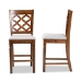 Baxton Studio Ramiro Modern and Contemporary Transitional Grey Fabric Upholstered and Walnut Brown Finished Wood 2-Piece Counter Stool Set - BSORH336P-Grey/Walnut-PC