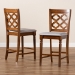 Baxton Studio Ramiro Modern and Contemporary Transitional Grey Fabric Upholstered and Walnut Brown Finished Wood 2-Piece Counter Stool Set - BSORH336P-Grey/Walnut-PC