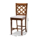 Baxton Studio Ramiro Modern and Contemporary Transitional Grey Fabric Upholstered and Walnut Brown Finished Wood 2-Piece Counter Stool Set - BSORH336P-Grey/Walnut-PC
