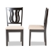 Baxton Studio Fenton Modern and Contemporary Sand Fabric Upholstered and Dark Brown Finished Wood 2-Piece Dining Chair Set - BSORH338C-Sand/Dark Brown-DC-2PK