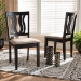 Baxton Studio Fenton Modern and Contemporary Sand Fabric Upholstered and Dark Brown Finished Wood 2-Piece Dining Chair Set - BSORH338C-Sand/Dark Brown-DC-2PK