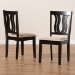 Baxton Studio Fenton Modern and Contemporary Sand Fabric Upholstered and Dark Brown Finished Wood 2-Piece Dining Chair Set - BSORH338C-Sand/Dark Brown-DC-2PK