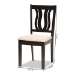 Baxton Studio Fenton Modern and Contemporary Sand Fabric Upholstered and Dark Brown Finished Wood 2-Piece Dining Chair Set - BSORH338C-Sand/Dark Brown-DC-2PK