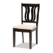 Baxton Studio Fenton Modern and Contemporary Sand Fabric Upholstered and Dark Brown Finished Wood 5-Piece Dining Set - BSORH338C-Sand/Dark Brown-5PC Dining Set
