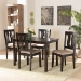 Baxton Studio Fenton Modern and Contemporary Sand Fabric Upholstered and Dark Brown Finished Wood 5-Piece Dining Set - BSORH338C-Sand/Dark Brown-5PC Dining Set