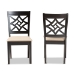 Baxton Studio Nicolette Modern and Contemporary Sand Fabric Upholstered and Dark Brown Finished Wood 2-Piece Dining Chair Set - BSORH340C-Sand/Dark Brown-DC-2PK