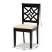 Baxton Studio Nicolette Modern and Contemporary Sand Fabric Upholstered and Dark Brown Finished Wood 2-Piece Dining Chair Set - BSORH340C-Sand/Dark Brown-DC-2PK