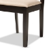 Baxton Studio Nicolette Modern and Contemporary Sand Fabric Upholstered and Dark Brown Finished Wood 5-Piece Dining Set - BSORH340C-Sand/Dark Brown-5PC Dining Set