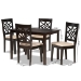 Baxton Studio Nicolette Modern and Contemporary Sand Fabric Upholstered and Dark Brown Finished Wood 5-Piece Dining Set - BSORH340C-Sand/Dark Brown-5PC Dining Set