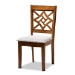 Baxton Studio Nicolette Modern and Contemporary Grey Fabric Upholstered and Walnut Brown Finished Wood 7-Piece Dining Set - BSORH340C-Grey/Walnut-7PC Dining Set