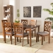 Baxton Studio Nicolette Modern and Contemporary Grey Fabric Upholstered and Walnut Brown Finished Wood 7-Piece Dining Set - BSORH340C-Grey/Walnut-7PC Dining Set