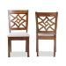 Baxton Studio Nicolette Modern and Contemporary Grey Fabric Upholstered and Walnut Brown Finished Wood 2-Piece Dining Chair Set - BSORH340C-Grey/Walnut-DC-2PK