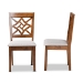Baxton Studio Nicolette Modern and Contemporary Grey Fabric Upholstered and Walnut Brown Finished Wood 2-Piece Dining Chair Set - BSORH340C-Grey/Walnut-DC-2PK