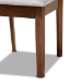 Baxton Studio Nicolette Modern and Contemporary Grey Fabric Upholstered and Walnut Brown Finished Wood 2-Piece Dining Chair Set - BSORH340C-Grey/Walnut-DC-2PK
