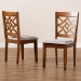Baxton Studio Nicolette Modern and Contemporary Grey Fabric Upholstered and Walnut Brown Finished Wood 2-Piece Dining Chair Set - BSORH340C-Grey/Walnut-DC-2PK