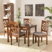 Baxton Studio Nicolette Modern and Contemporary Grey Fabric Upholstered and Walnut Brown Finished Wood 5-Piece Dining Set - BSORH340C-Grey/Walnut-5PC Dining Set
