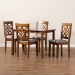 Baxton Studio Nicolette Modern and Contemporary Grey Fabric Upholstered and Walnut Brown Finished Wood 5-Piece Dining Set - BSORH340C-Grey/Walnut-5PC Dining Set