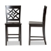 Baxton Studio Nicolette Modern and Contemporary Transitional Dark Brown Finished Wood 2-Piece Counter Stool Set - BSORH340P-Dark Brown Wood Scoop Seat-PC