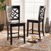 Baxton Studio Nicolette Modern and Contemporary Transitional Dark Brown Finished Wood 2-Piece Counter Stool Set - BSORH340P-Dark Brown Wood Scoop Seat-PC