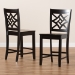 Baxton Studio Nicolette Modern and Contemporary Transitional Dark Brown Finished Wood 2-Piece Counter Stool Set - BSORH340P-Dark Brown Wood Scoop Seat-PC