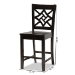 Baxton Studio Nicolette Modern and Contemporary Transitional Dark Brown Finished Wood 2-Piece Counter Stool Set - BSORH340P-Dark Brown Wood Scoop Seat-PC