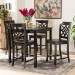 Baxton Studio Nicolette Modern and Contemporary Transitional Dark Brown Finished Wood 5-Piece Pub Set - BSORH340P-Dark Brown-5PC Pub Set