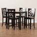 Baxton Studio Nicolette Modern and Contemporary Transitional Dark Brown Finished Wood 5-Piece Pub Set - BSORH340P-Dark Brown-5PC Pub Set