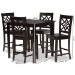 Baxton Studio Nicolette Modern and Contemporary Transitional Dark Brown Finished Wood 5-Piece Pub Set - BSORH340P-Dark Brown-5PC Pub Set