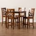 Baxton Studio Nicolette Modern and Contemporary Walnut Brown Finished Wood 5-Piece Pub Set - BSORH340P-Walnut-5PC Pub Set