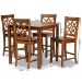 Baxton Studio Nicolette Modern and Contemporary Walnut Brown Finished Wood 5-Piece Pub Set - BSORH340P-Walnut-5PC Pub Set