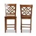 Baxton Studio Nicolette Modern and Contemporary Transitional Walnut Brown Finished Wood 2-Piece Counter Stool Set - BSORH340P-Walnut Wood Scoop Seat-PC