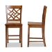 Baxton Studio Nicolette Modern and Contemporary Transitional Walnut Brown Finished Wood 2-Piece Counter Stool Set - BSORH340P-Walnut Wood Scoop Seat-PC