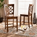 Baxton Studio Nicolette Modern and Contemporary Transitional Walnut Brown Finished Wood 2-Piece Counter Stool Set - BSORH340P-Walnut Wood Scoop Seat-PC