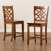 Baxton Studio Nicolette Modern and Contemporary Transitional Walnut Brown Finished Wood 2-Piece Counter Stool Set - BSORH340P-Walnut Wood Scoop Seat-PC
