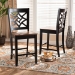 Baxton Studio Nicolette Modern and Contemporary Two-Tone Dark Brown and Walnut Brown Finished Wood 2-Piece Counter Stool Set - BSORH340P-Dark Brown/Walnut Wood Scoop Seat-PC