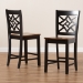 Baxton Studio Nicolette Modern and Contemporary Two-Tone Dark Brown and Walnut Brown Finished Wood 2-Piece Counter Stool Set - BSORH340P-Dark Brown/Walnut Wood Scoop Seat-PC
