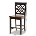 Baxton Studio Nicolette Modern and Contemporary Two-Tone Dark Brown and Walnut Brown Finished Wood 2-Piece Counter Stool Set - BSORH340P-Dark Brown/Walnut Wood Scoop Seat-PC