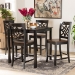 Baxton Studio Nicolette Modern and Contemporary Two-Tone Dark Brown and Walnut Brown Finished Wood 5-Piece Pub Set - BSORH340P-Dark Brown/Walnut-5PC Pub Set